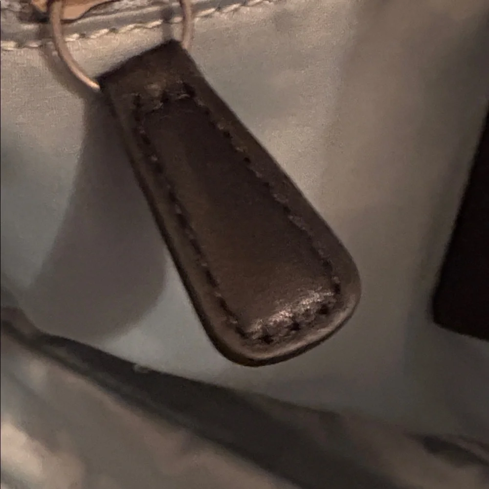 Coach Kristin Black Leather Shoulder Bag with large Silver hang tagL0968-14755